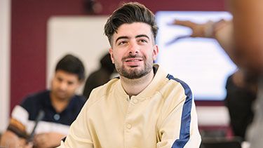 Male student in classroom